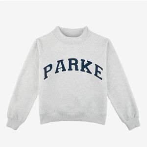 Parke Varsity Mockneck Sweatshirt with Navy Lettering
